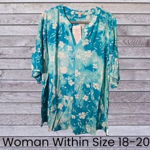 Woman Within Hawaiian Tie Dye Tagged Med Fits 1X NWT